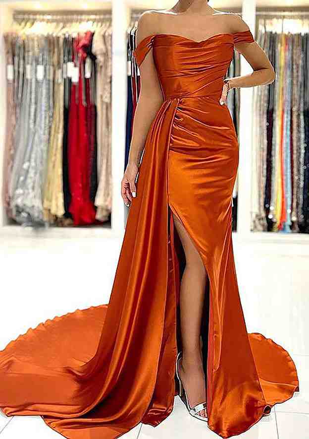 Look Fabulous in this Sheath/Column Off-the-Shoulder Prom Dress-27dress