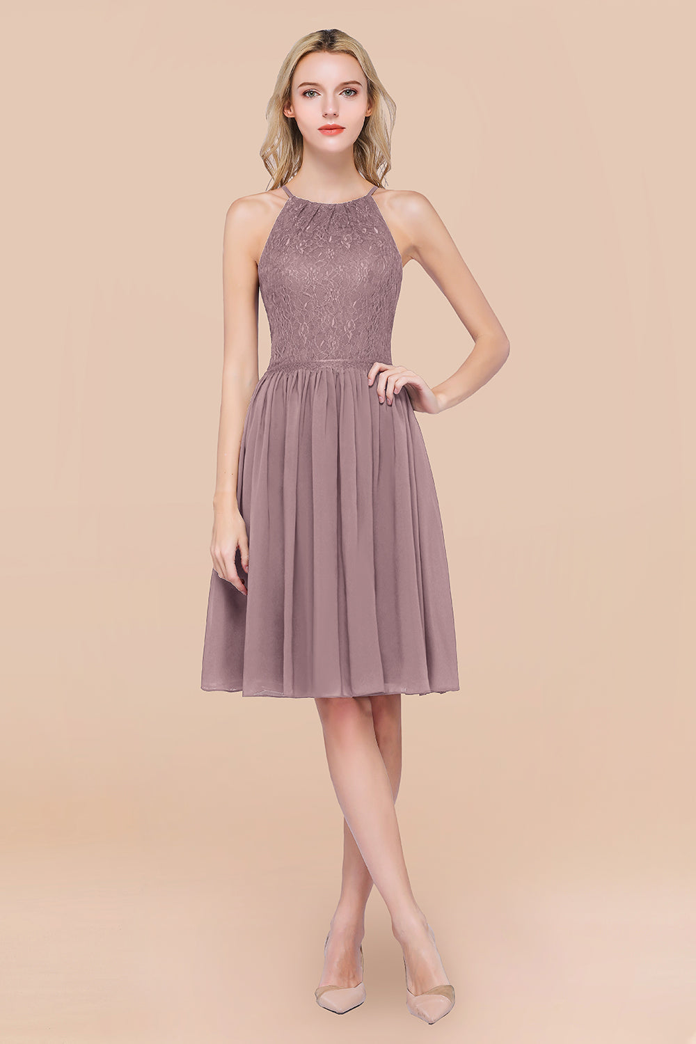 Lovely Burgundy Lace Short Bridesmaid Dress With Spaghetti-Straps-27dress