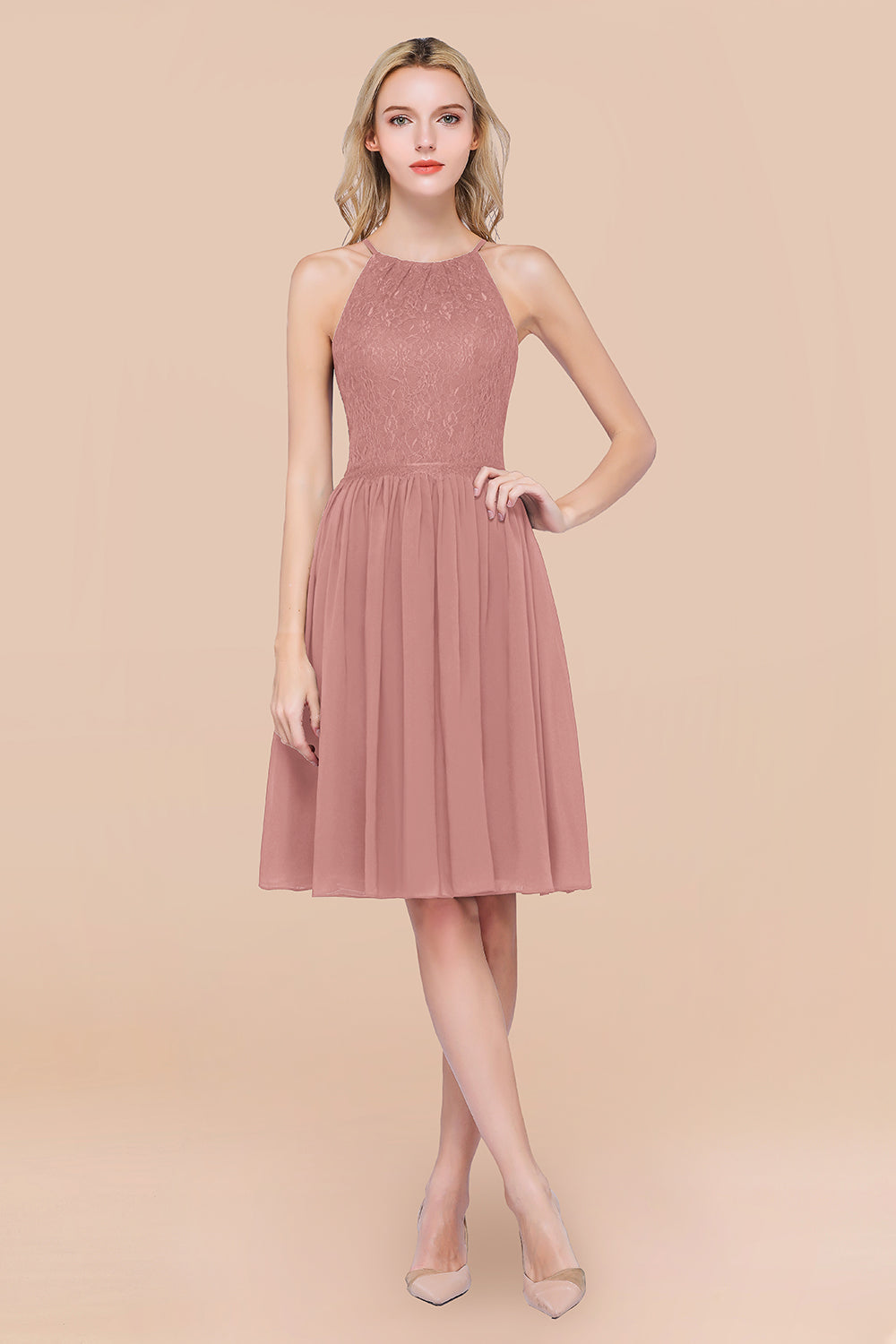 Lovely Burgundy Lace Short Bridesmaid Dress With Spaghetti-Straps-27dress