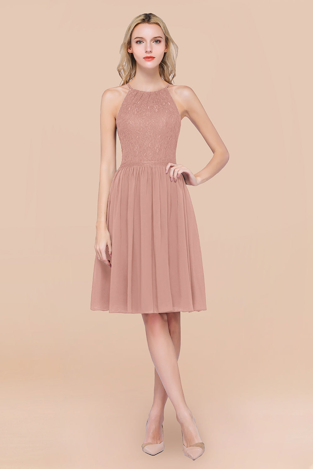 Lovely Burgundy Lace Short Bridesmaid Dress With Spaghetti-Straps-27dress