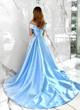 Luxe Satin Off-the-Shoulder Prom Dress with Split Front-27dress