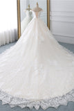 Luxury Ball Gown Off-the-Shoulder Lace Wedding Dress Sweetheart Sleeveless Appliques Bridal Gowns On Sale-27dress