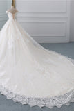 Luxury Ball Gown Off-the-Shoulder Lace Wedding Dress Sweetheart Sleeveless Appliques Bridal Gowns On Sale-27dress