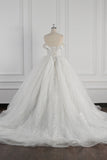 Luxury Ball Gown Off-the-Shoulder Tulle Lace Wedding Dress Appliques Sleeveless Bridal Gowns On Sale-27dress