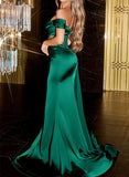 Mermaid Prom Dress with Off-The-Shoulder Satin Corset and Split Front-27dress