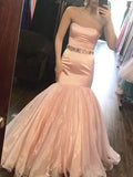 Mermaid Sweetheart Organza Prom Dress with Beading and Trumpet Hem