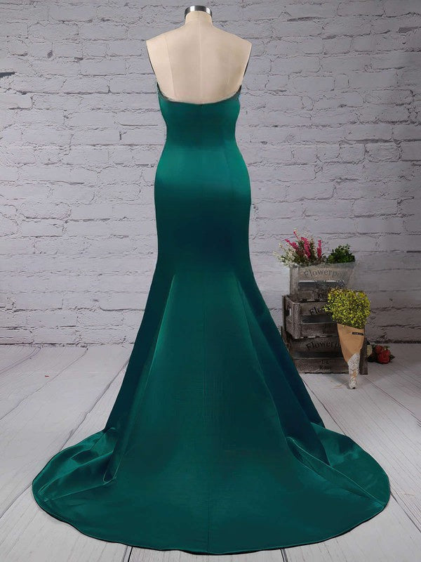 Mermaid Sweetheart Satin Prom Dress with Trumpet Sweep Train