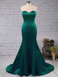 Mermaid Sweetheart Satin Prom Dress with Trumpet Sweep Train