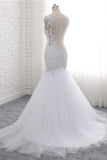 Mordern Straps V-Neck Tulle Lace Wedding Dress Sleeveless Appliques Beadings Bridal Gowns Online-27dress