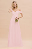 Off-the-Shoulder Sweetheart Ruched Long Bridesmaid Dress Online-27dress