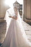 Off-the-Shoulder White Wedding Dress Princess Zipper Back-27dress