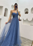 One Shoulder Tulle Prom Dress With Split Front-27dress