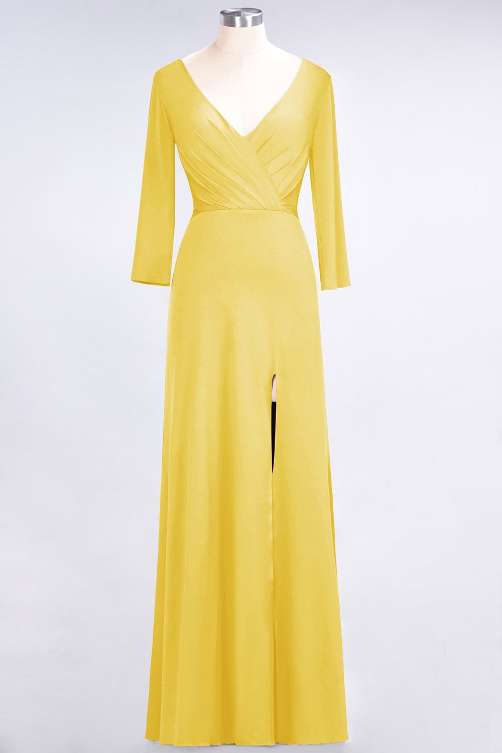 Popular Spandex Long-Sleeves Burgundy Bridesmaid Dresses with Side-Slit-27dress