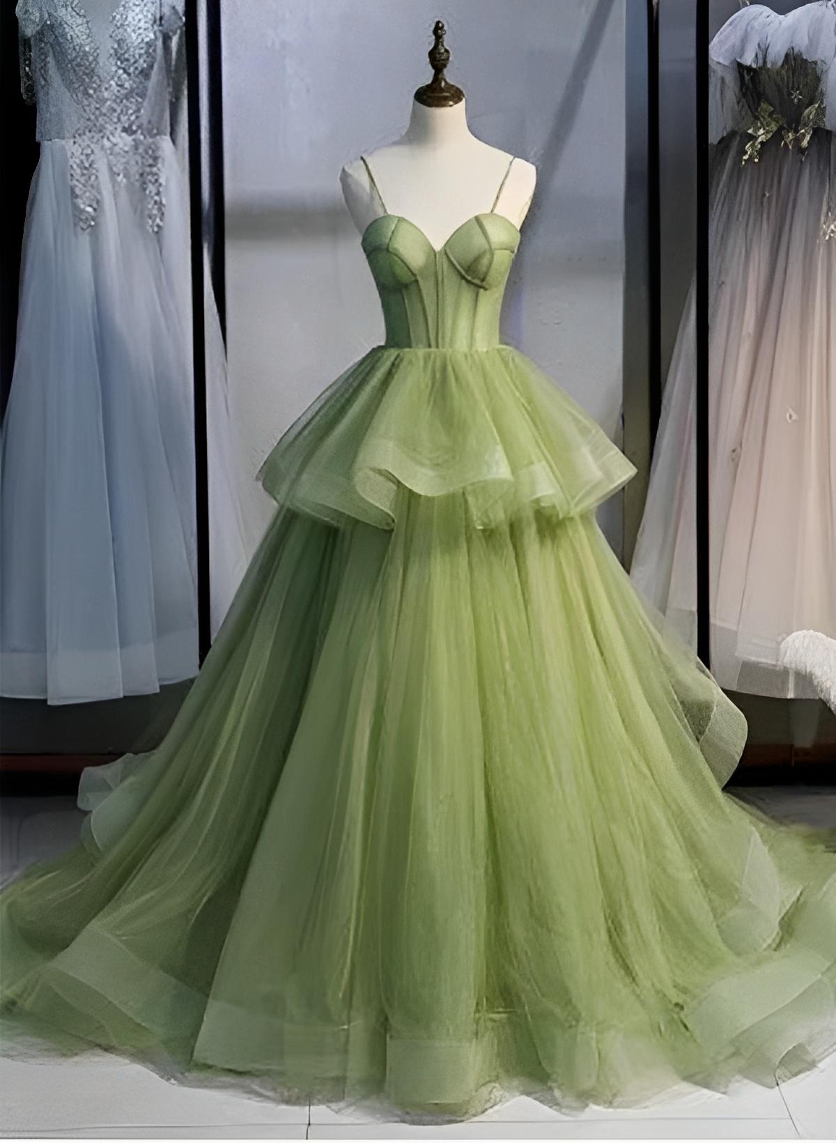 Princess Sweetheart Tulle Prom Dress with Sweep Train-27dress