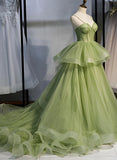 Princess Sweetheart Tulle Prom Dress with Sweep Train-27dress