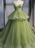 Princess Sweetheart Tulle Prom Dress with Sweep Train-27dress