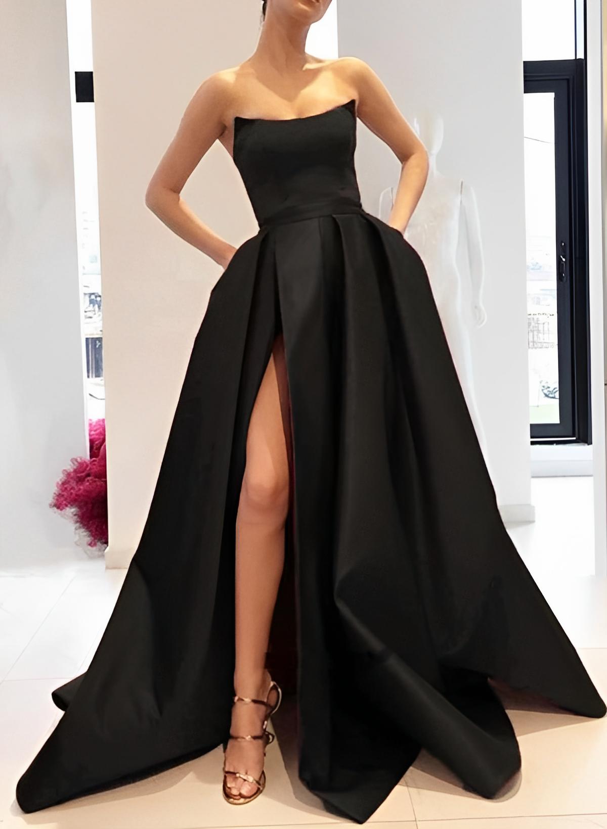 Satin Ball-Gown Floor-Length Prom Dress for Women-27dress