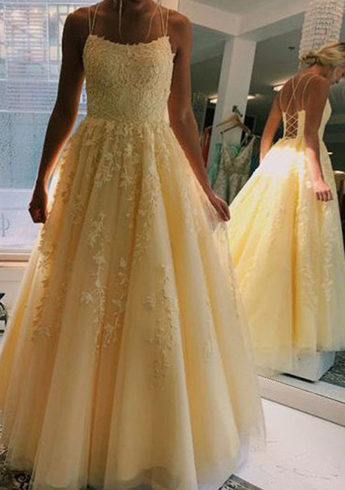 Scoop Neck Tulle Prom Dress - Ball Gown Long/Floor-Length-27dress