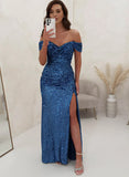 Sequined Cowl Neck Long Prom Dress - Sheath/Column-27dress