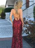 Sequined Prom Dresses with Sheath/Column Square Neckline and Sweep Train-27dress