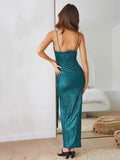 Sequined Ruffles Prom Dress - Sheath/Column Ankle-length V-neck