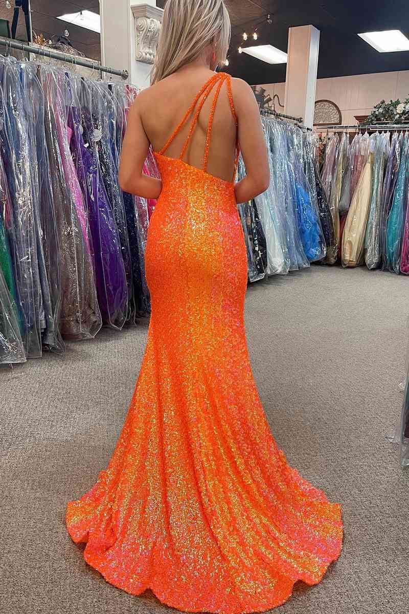 Sheath Cutout Back Orange Tassel Long Formal Dress with Slit-27dress