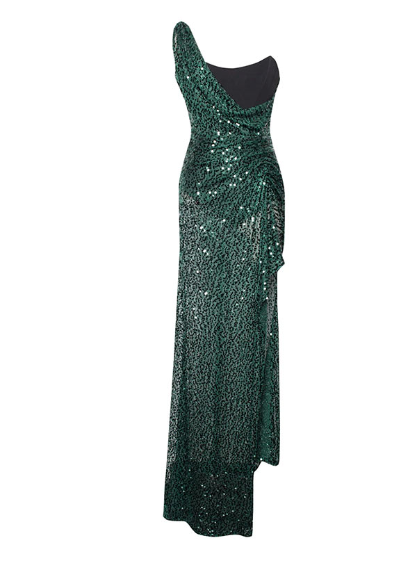 Sheath Floor-Length Sequined Strapless Prom Dress with Split Front-27dress