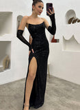 Sheath Sequin Prom Dress With Split Front-27dress