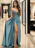 Sheath Sleeveless Prom Dress with Appliques Lace and Sweep Train-27dress