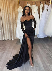 Sheath Sweetheart Neckline Long Prom Dress With Split Front-27dress