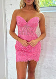 Sheath/Column Lace Homecoming Dress with Beading - 27Dress