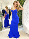 Shetch Spaghetti Straps Prom Dress with a Sweep Train-27dress