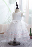 Short Ball Gown Bow Scoop Sleeveless Flower Girl Dresses-27dress