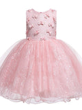 Short Princess Ball Gown Tulle Jewel Neck Wedding Party Flower Girl Dresses-27dress