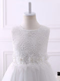 Short Princess Chiffon Flower Girl Dresses Tulle Jewel Neck Wedding Birthday Party Dresses-27dress