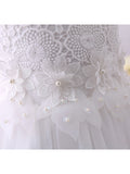 Short Princess Chiffon Flower Girl Dresses Tulle Jewel Neck Wedding Birthday Party Dresses-27dress