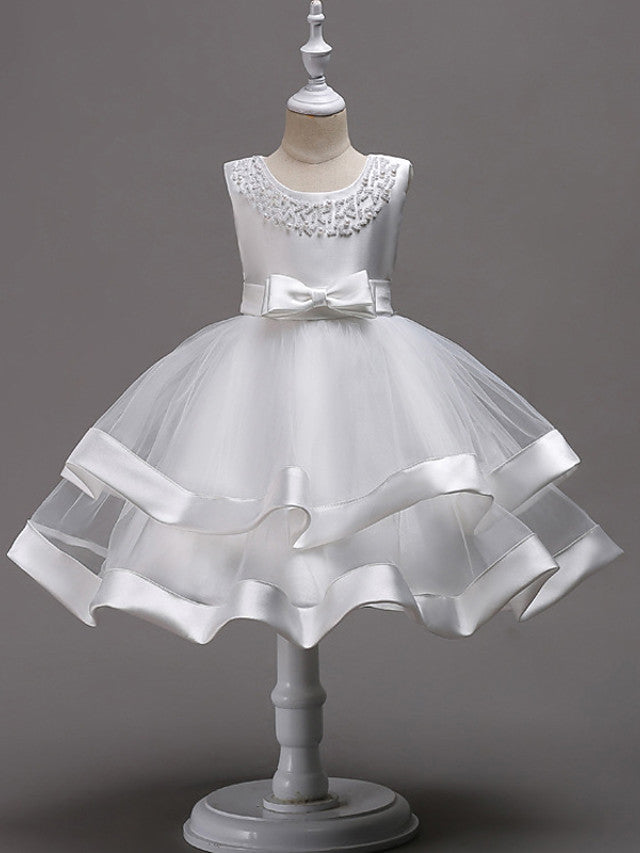 Short Princess Jewel Neck Wedding First Communion Pageant Flower Girl Dresses-27dress