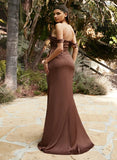 Silk-Like Satin Floor-Length Prom Dress with Off-the-Shoulder Short Sleeves and Split Front-27dress