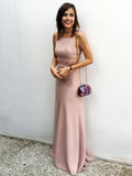 Silk-like Satin Floor-length Prom Dress with Sheath/Column Square Neckline