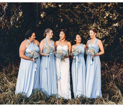 Sky Blue Ruffles Multiway Infinity A-Line Bridesmaid Dresses-27dress