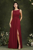 Sleeveless Bridesmaid Dress Long With Slit Online-27dress