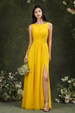 Sleeveless Bridesmaid Dress Long With Slit Online-27dress