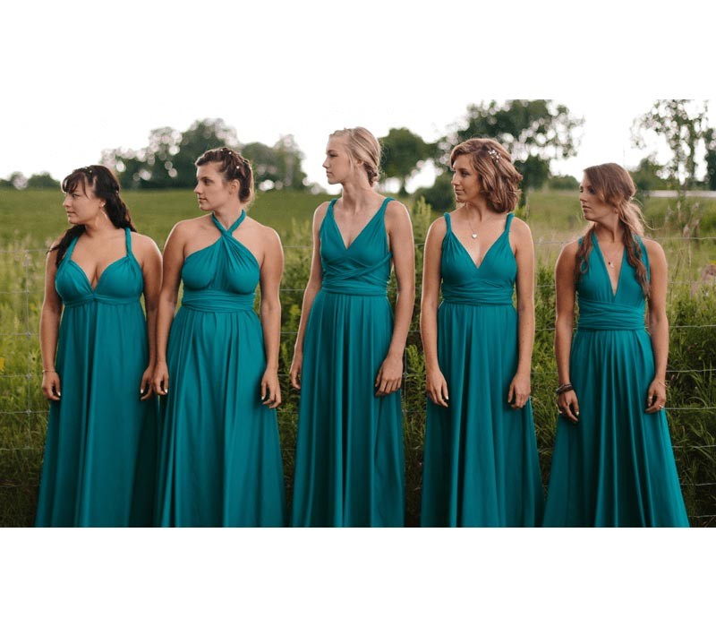 Sleeveless Dusty Navy Multiway Infinity Bridesmaid Dress-27dress