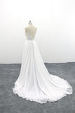 Spaghetti Strap Lace Chiffon A-line Wedding Dress On Sale-27dress