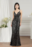 Spaghetti-Straps Sequins Bridesmaid Dress Sleeveless-27dress