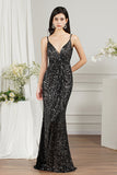 Spaghetti-Straps Sequins Bridesmaid Dress Sleeveless-27dress