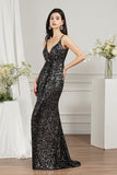 Spaghetti-Straps Sequins Bridesmaid Dress Sleeveless-27dress