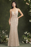 Spaghetti-Straps Sequins Bridesmaid Dress Sleeveless-27dress