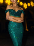 Sparkle in Style with Trumpet/Mermaid Off-The-Shoulder Sequined Prom Dresses With Rhinestone-27dress