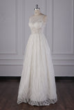 Sparkly Beadings A-Line Ruffle Wedding Dress Jewel Appliques Bridal Gowns On Sale-27dress
